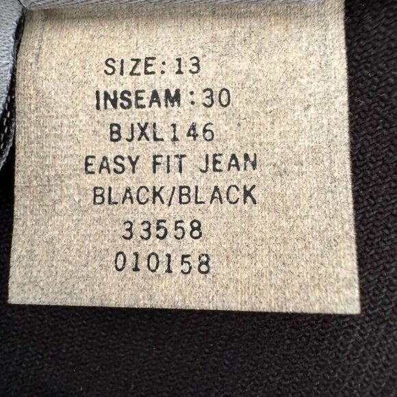 90s Vintage Calvin Klein Blackest Black Silver Tone Button Fly Straight Jeans - Picture 11 of 12